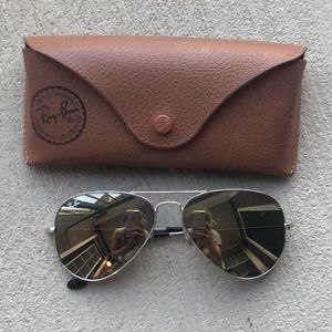 Ray-Ban Silver Polarized Aviators Silver